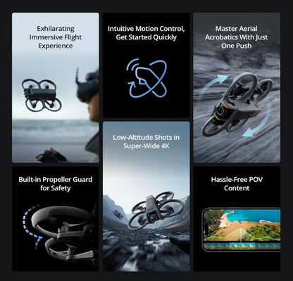 DJI Avata 2 Fly More Combo (3 Batteries), FPV Drone with Camera 4K, Immersive Experience, One-Push Acrobatics, Built-in Propeller Guard, 155° FOV, Camera Drone With 128gb Micro SD, Backpack