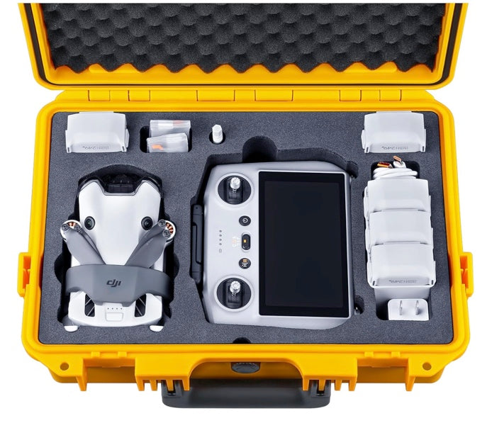 Lykus Titan MM410 Waterproof Hard Case for DJI Mini 4 Pro/Mini 3/Pro and RC2/RC/RC-N2/N1, Support 7 batteries and RC lanyard [CASE ONLY]