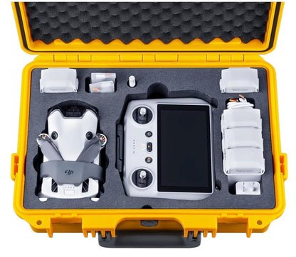 Lykus Titan MM410 Waterproof Hard Case for DJI Mini 4 Pro/Mini 3/Pro and RC2/RC/RC-N2/N1, Support 7 batteries and RC lanyard [CASE ONLY]