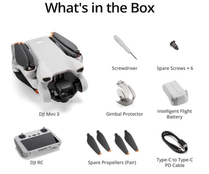 DJI Mini 3 (DJI RC), Lightweight 3x Mechanical Gimbal Drones with Camera for Adults 4K, 38-min Flight Time, up to 32800ft (10km) Video Transmission, Vertical Shooting, GPS Auto Return Integrated