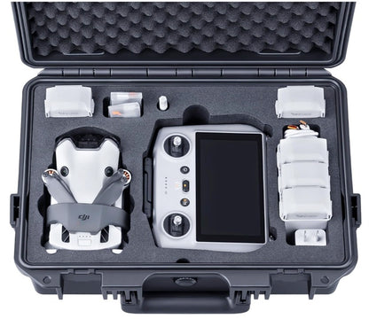 Lykus Titan MM410 Waterproof Hard Case for DJI Mini 4 Pro/Mini 3/Pro and RC2/RC/RC-N2/N1, Support 7 batteries and RC lanyard [CASE ONLY]