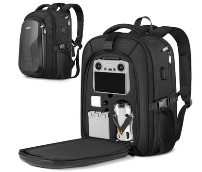 Mini 4 Pro Case, Waterproof Hard Carrying Case, Large Drone Bag Fits 15.6 Inch Laptop, Travel Backpack Compatible with DJI Mini 4 Pro, RC 2/ RC-N2 Controller, Fly More Combo and Accessories