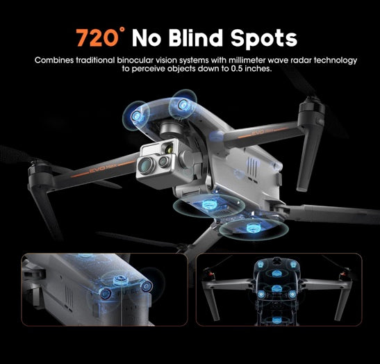 Autel Robotics EVO MAX 4T V2, Zoom/ Thermal/ L-aser 4 Cameras in One, 48MP&1/2" CMOS 8K Camera, 1-160x Super Zoom, 640×512 Thermal Resolution,ABX41-D Intelligent Battery In-place Detection, A-Mesh 1.0, 720° No Blind Spot, 42 Min, SkyLink 3.0