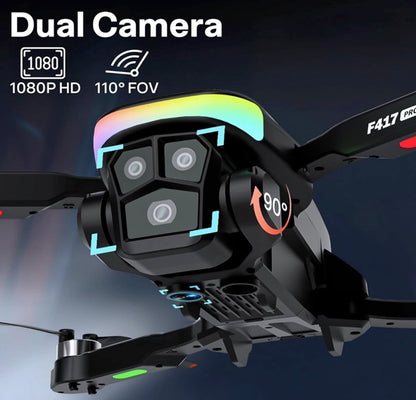 FAKJANK 23706b09 Drone with 1080P Camera Screen Remote Control,RGB LED Light FPV Drone Quadcopter for Adults Beginners,Headless Mode Altitude Hold Optical Flow Positioning,One Key Start/Land Foldable,3 Speed Modes