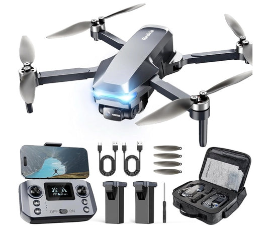 Redrie HK33 GPS Drone with Camera 4K, Under 249g, 45 Mins Flight, Brushless Motor, Light, Auto Follow, Tap Fly & Circle Fly, One Key Start, Foldable Drone for Adults Beginners