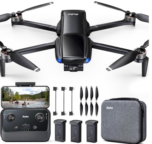 Ruko U11 MINI 4K, Drone with Camera for Adults 4K Video 8K Photo, Under 249g, 3-Axis Gimbal EIS, 20000ft FPV Transmission, AI Takeoff/Landing, Auto Return, GPS with Beeper, Beginner (96-Min Flight)