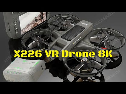 APIZCUK X226 VR FPV Drone with VR Goggles, One Key Takeoff/Landing, APP Control, Brushless Motor, Dual Batteries, Beginner-Friendly Quadcopter with Propeller Guards, Optical Flow Positioning, Dual Cameras & LED Night Lights, a first-person view