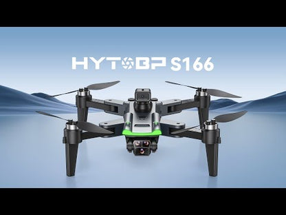 HYTOBP S166 GPS Drone with 4K Camera for Adults, S166 Drone Under 249g 5GHz Transmission 3 Batteries, 90° Adjustable Lens, Auto Return, Follow Me, Brushless Motor Drones for Adults and Beginners (Black）